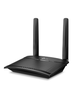 TP-Link TL-MR100, N300 Wi-Fi роутер со встроенным модемом 4G LTE до 150 Мбит/с, до 300 Мбит/с на 2,4 ГГц, 4G Cat4 до 150/50 Мбит/с, 2 антенны, 1xLAN 100 Мбит/с, 1xWAN/LAN 100 Мбит/с