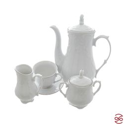 Кофейный сервиз Repast Rococo с платин.полос.(15 предметов на 6 персон)