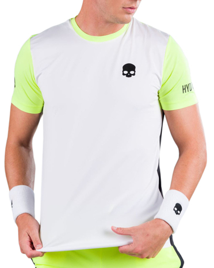 Теннисная футболка Hydrogen Padel Team Tech Tee Man - white/yellow fluo