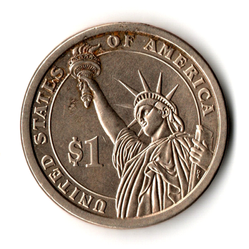 1 доллар 2-й президент США Джон Адамс 2007 год (пятна) VF