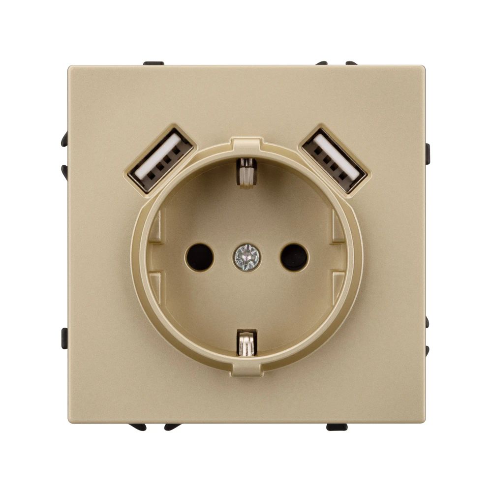 Механизм розетки с USB зарядкой SCT-NOBE-MUAA-SFPL-GD (230V, 16A) (Arlight, Золотой песок) 054290