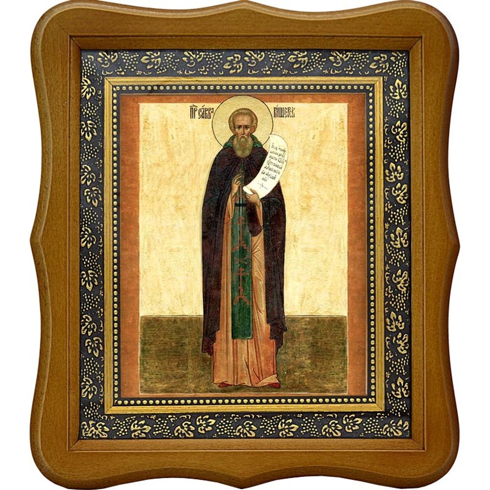 Савва Вишерский, Новгородский Преподобный. Икона на холсте.