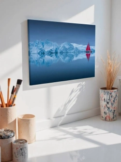 Картина на стену 40 X 50 Красный парусник зимой