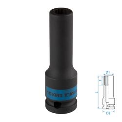 KING TONY (443010M) Головка торцевая ударная глубокая двенадцатигранная 1/2", 10 мм