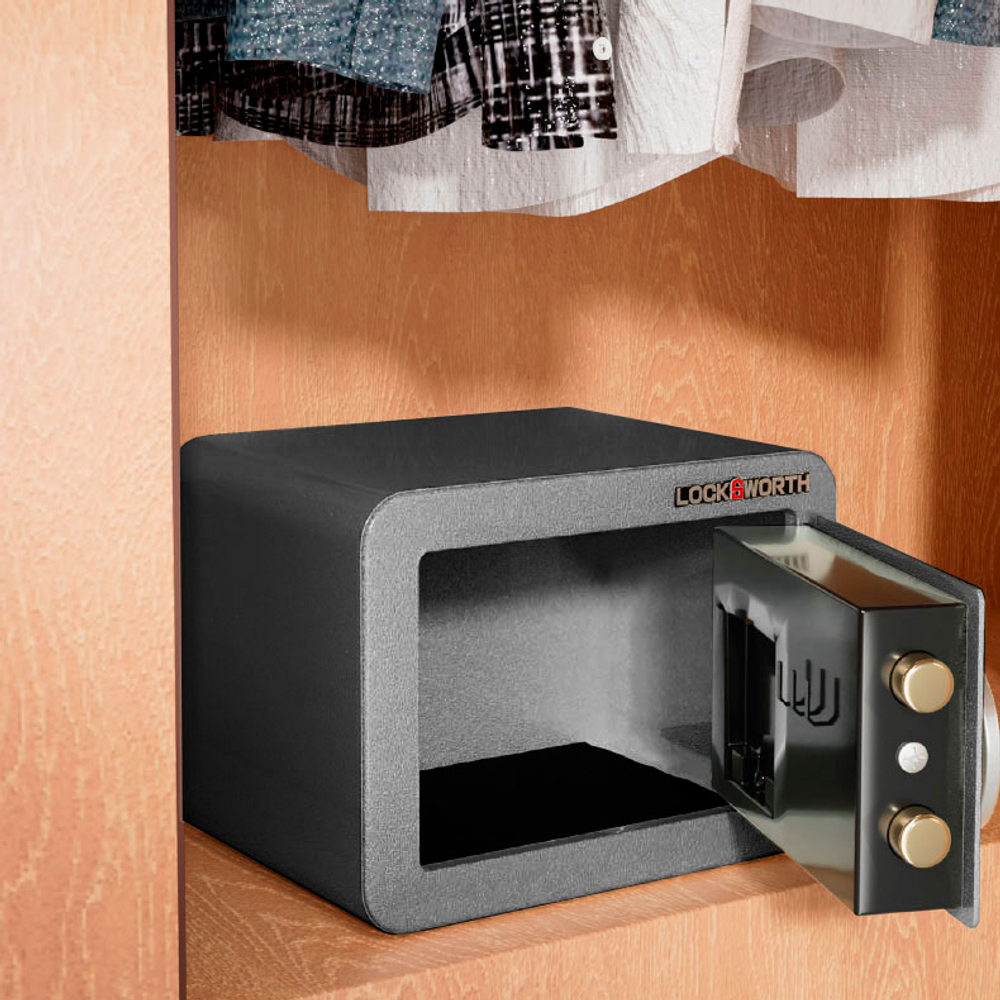 Сейф LockSworth электронный замок + ключ, 170х230х170 мм, 2 кг, черный