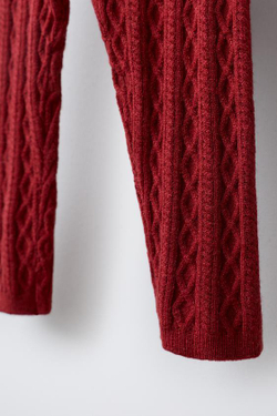 ZARA ЛЕГИНСЫ С КОСАМИ, ТЕМНО-РОЗОВЫЙ