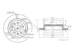 Диск тормозной задний UNIO BRD-20189