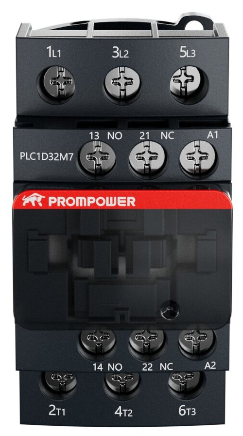 Контактор Prompower PLC1D32M7 серии Pulse, ток 32А, 3 полюса, доп контакт 1НО+1НЗ, катушка 230AC