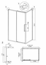 Душевой уголок Grossman Cosmo 120.K33.02.1490.21.00 140x90 стекло прозрачное/профиль черный матовый