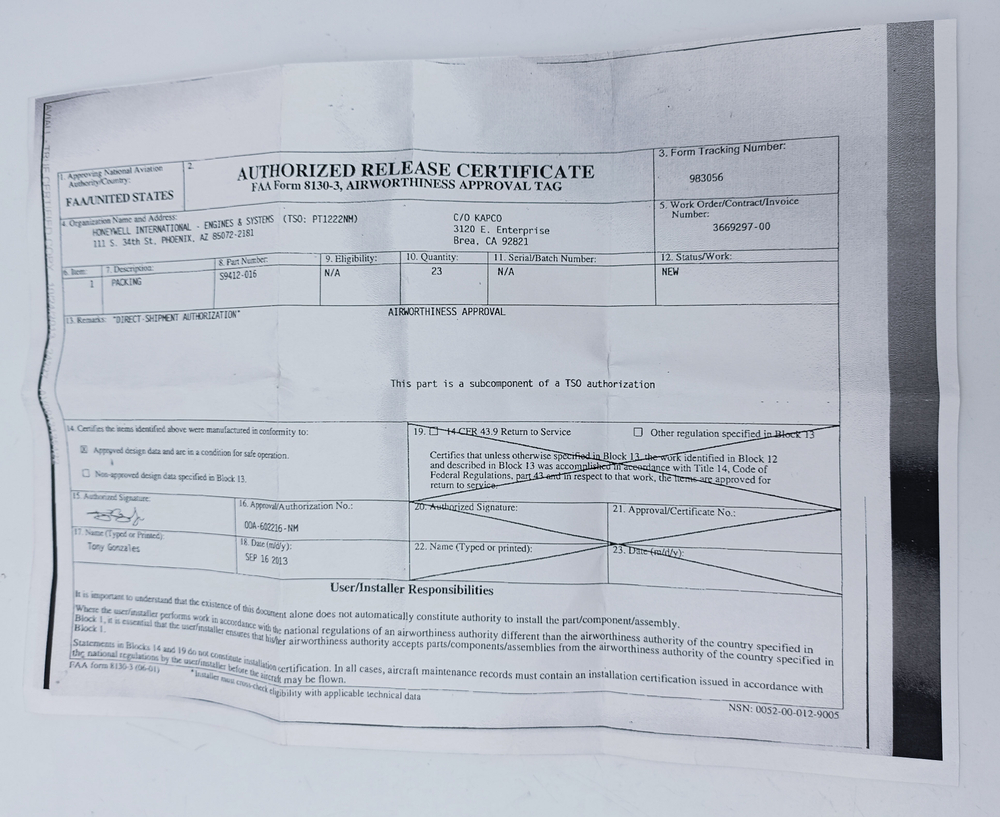 Прокладка S9412-016