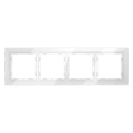 Рамка стеклянная VOLTUM S70 на 4 поста, (белый, стекло)