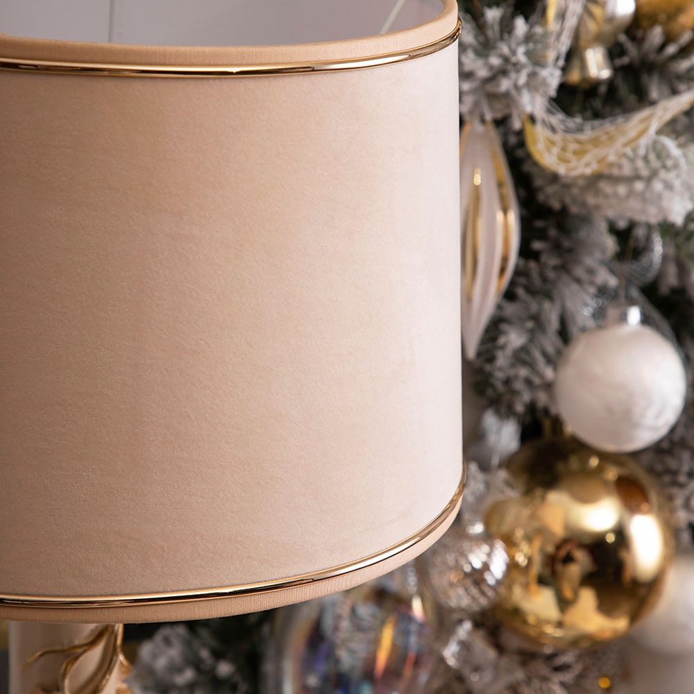 Настольная лампа Змея Катари Айвори с абажуром Тюссо Конфети Айвори