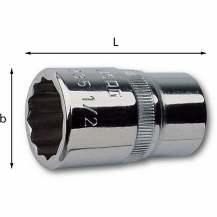 235 1/2 N  Головка 12-ти гранная 1/2" на 12 мм., USAG (Италия)