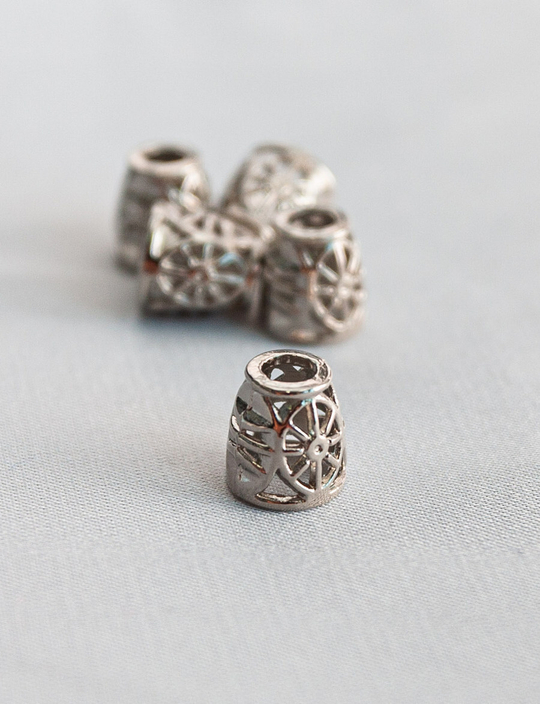 Наконечник метал, никель, резной №4074