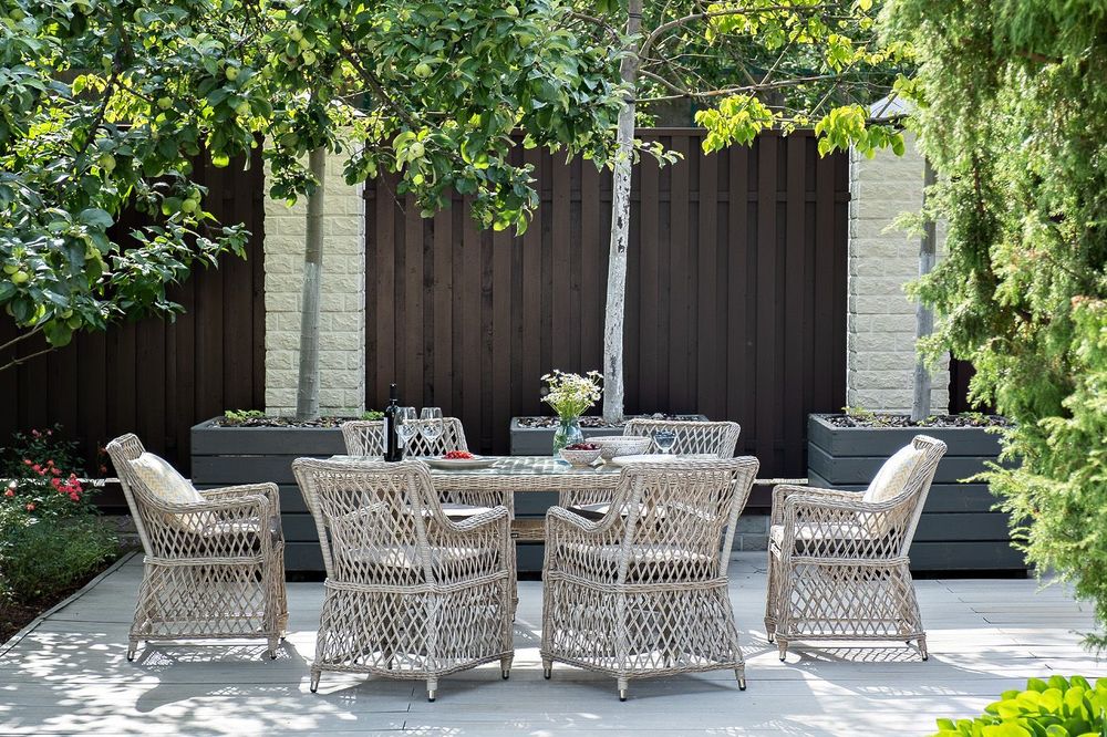 "Латте" обеденная группа плетеная, цвет бежевый