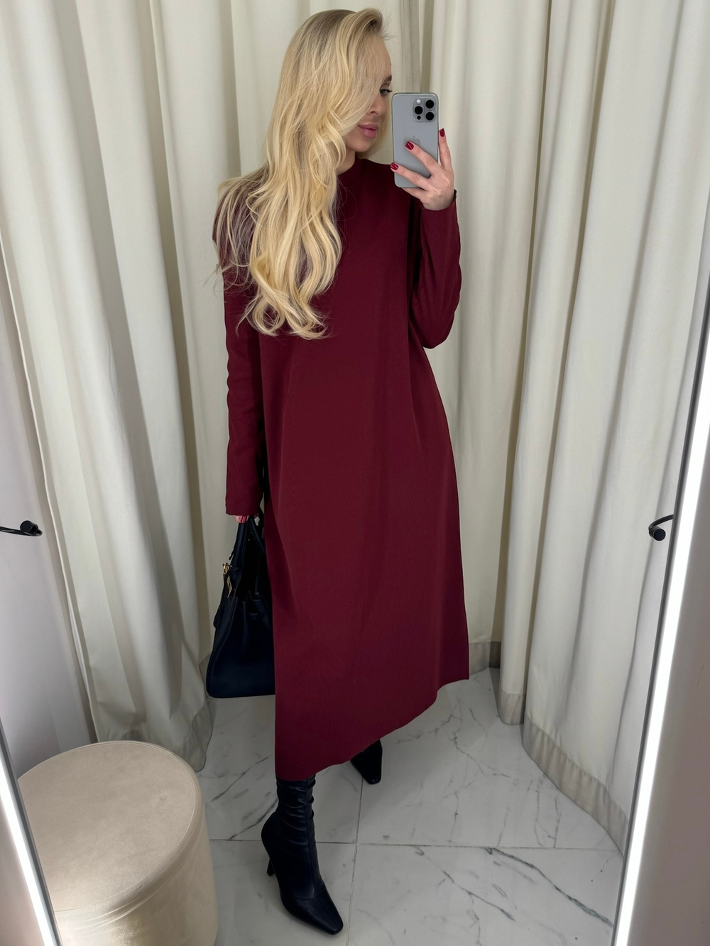 Платье свободного кроя из кашкорсе