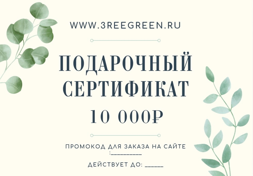Подарочный сертификат на 10000 рублей