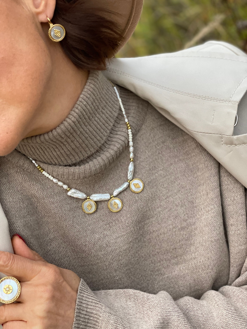 Серьги Franck Herval, Ally, с перламутром, FH22.2-12-67379 (золотистый)