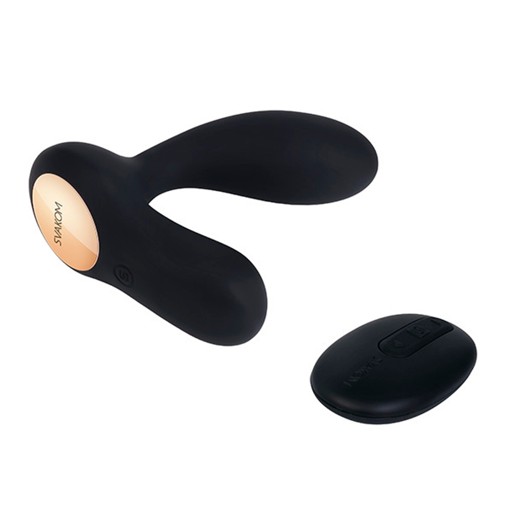 Чёрный вибростимулятор простаты с пультом ДУ Svakom Vick App-controlled Prostate and Perineum Massager SPM-03W