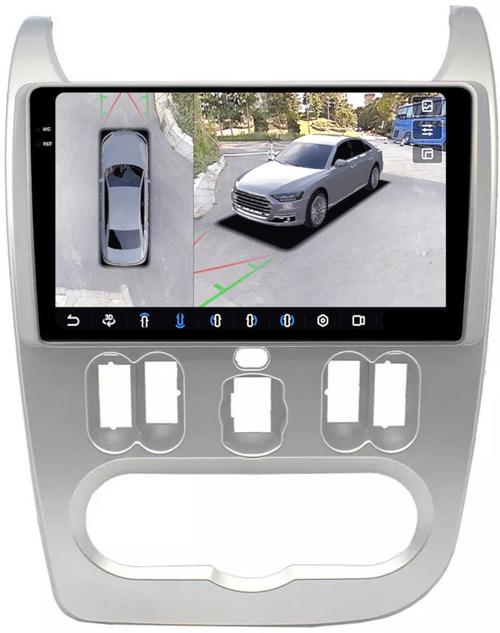 Магнитола для Renault Logan/Sandero 1 2009-2014 - FarCar BX752M-360 монитор 9.5" 2K QLED на Android 13, Быстрая, CarPlay, 4G SIM-слот, 4 камеры в комплекте