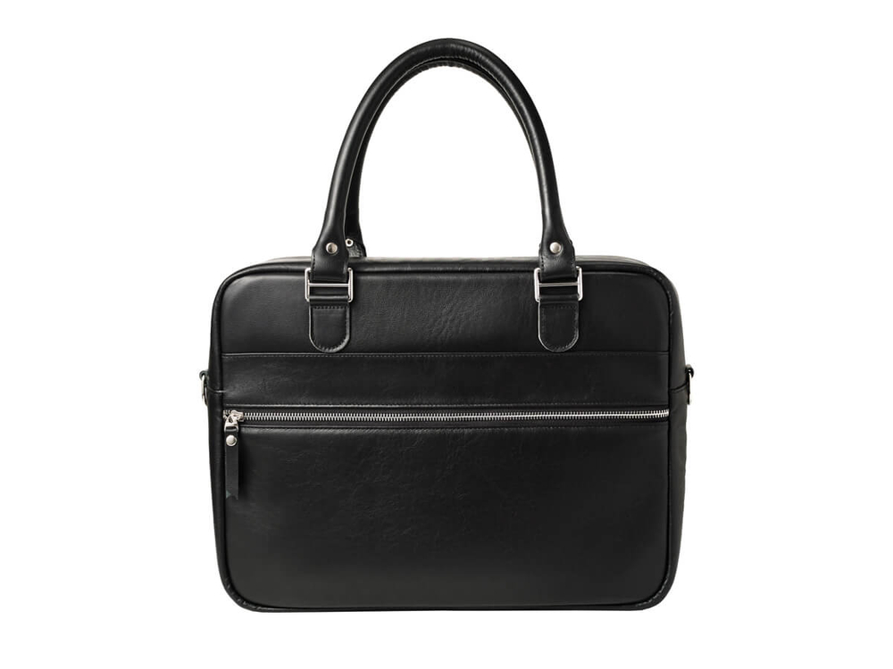 Деловая сумка из натуральной кожи "Alverio Black"