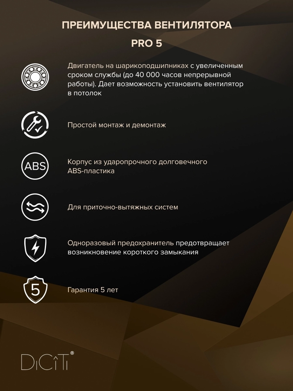 Вентилятор канальный PRO D125 осевой DICITI