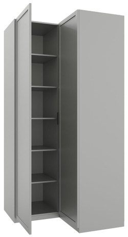 Шкаф для одежды, угловой, Нордик, серый