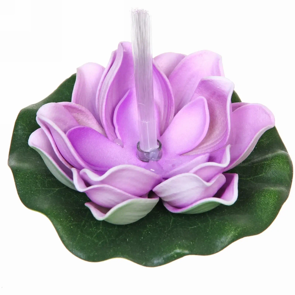 Растение водоплавающее «Кувшинка» d-10см фиолетовая, с подсветкой (теплый белый)