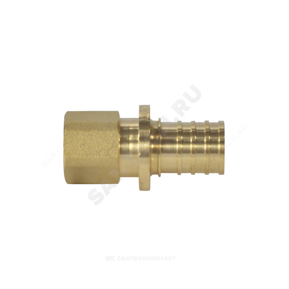 Муфта для PE-X труб аксиальная латунь Дн 25х3/4" ВР РОС