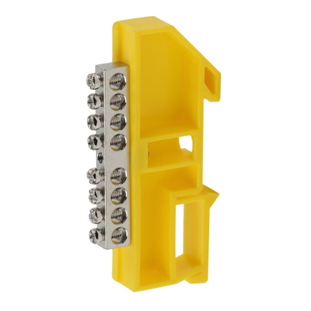 Шина ЭРА NO-222-91-1 PE земля на DIN-изоляторе ШНИ-6х9-8 никелированная Д-Желтый | Шины N, PE, PEN