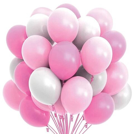 фонтан воздушных шаров, розово-белых, 25 шаров