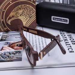 Солнцезащитные очки Stefano Ricci со вставками питона