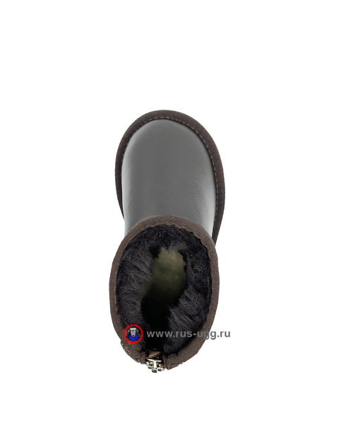 KIDS CLASSIC SHORTZIP LEATHER Chocolate