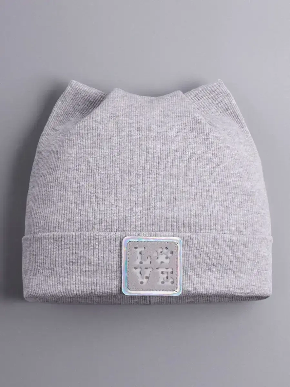 Шапка с ушками трикотажная осенняя