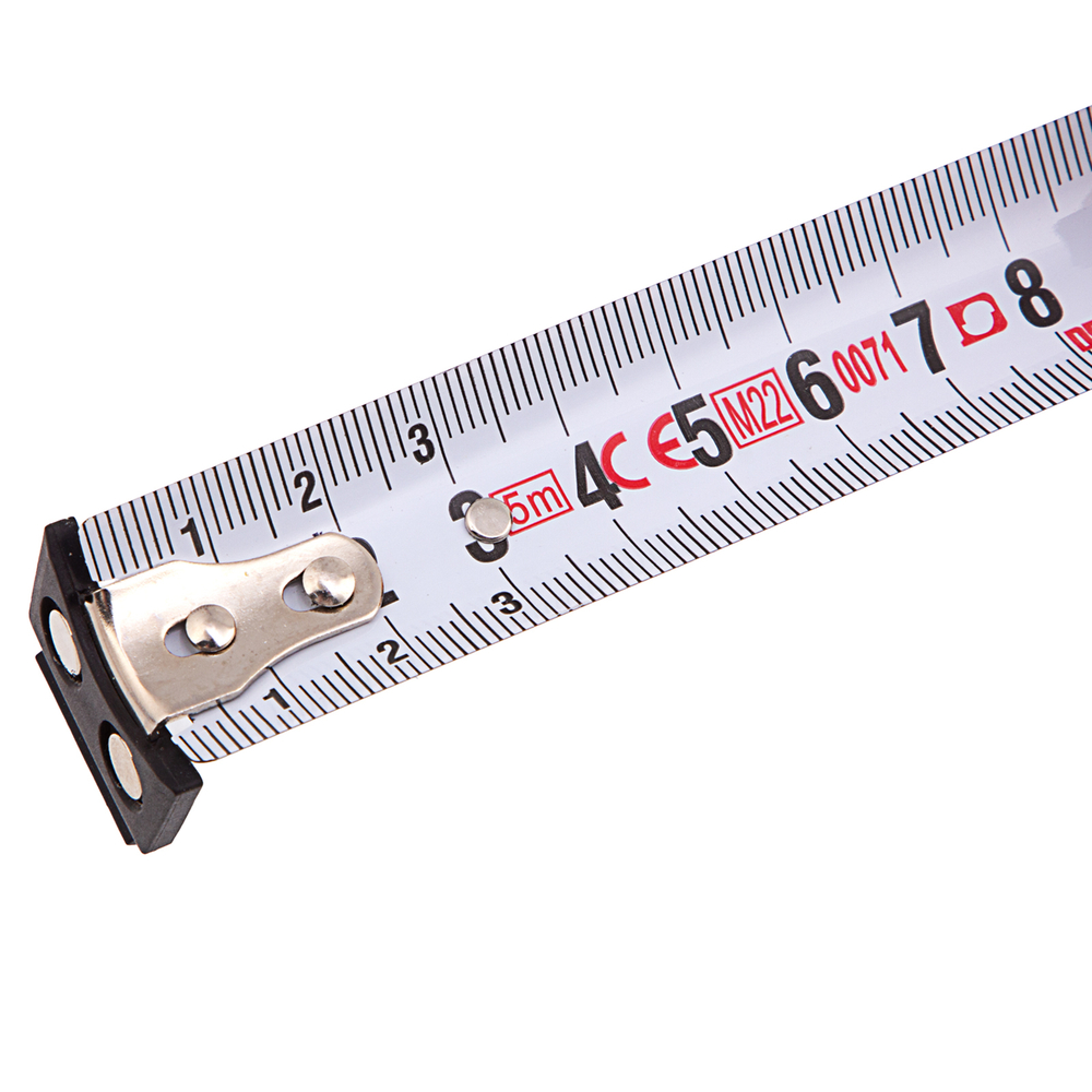 Рулетка 5м х 25мм, двухкомп. корпус, магнитный обрезиненный зацеп Denzel