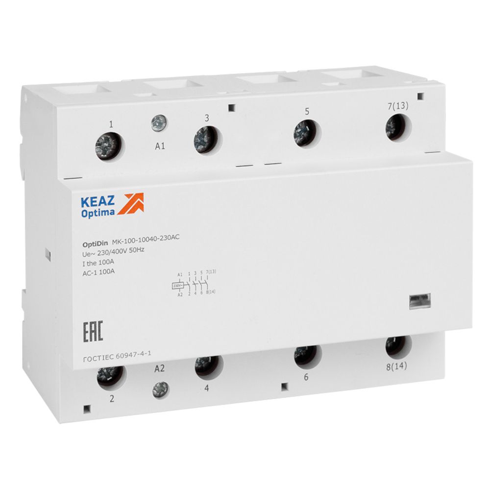 Контактор модульный OptiDin MK-100-8004-230AC 80А 4НЗ КЭАЗ 321251