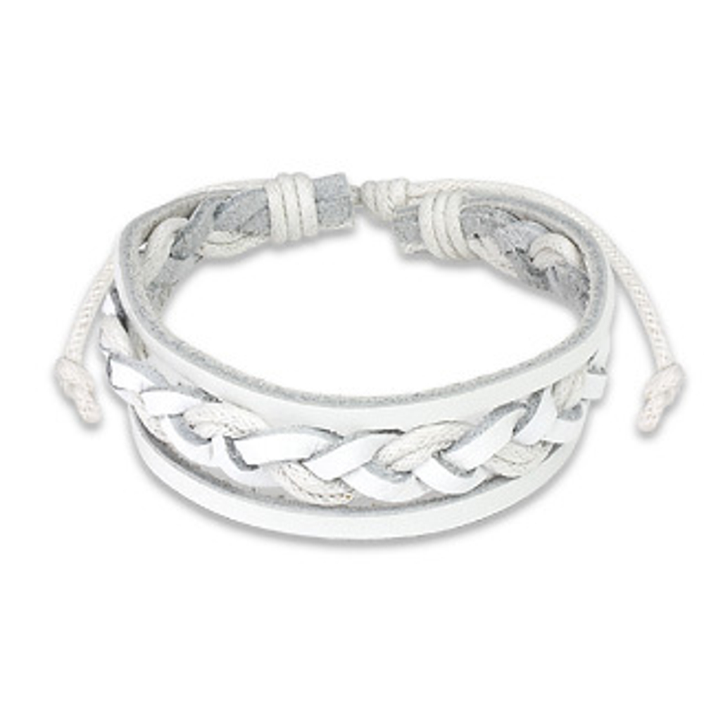 Браслет из натуральной кожи SPIKES SL0087-WH