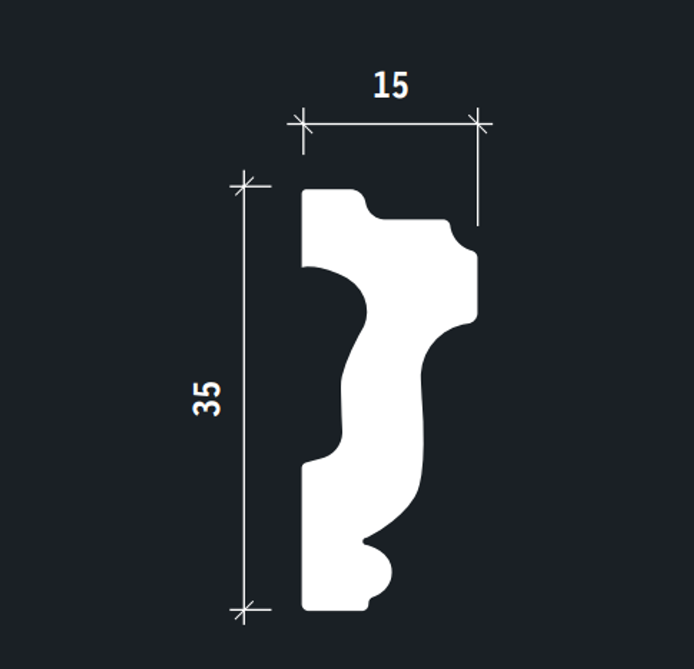 ЕВРОПЛАСТ. МОЛДИНГ 6.51.386 (35*15*2000мм) ДЮРОПОЛИМЕР