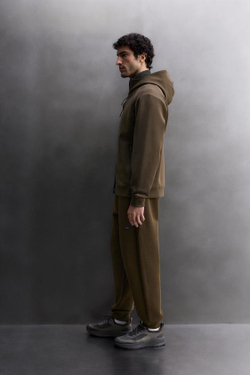 ZARA ТЕХНИЧЕСКИЕ БРЮКИ НА МОЛНИИ, КОРИЧНЕВЫЙ