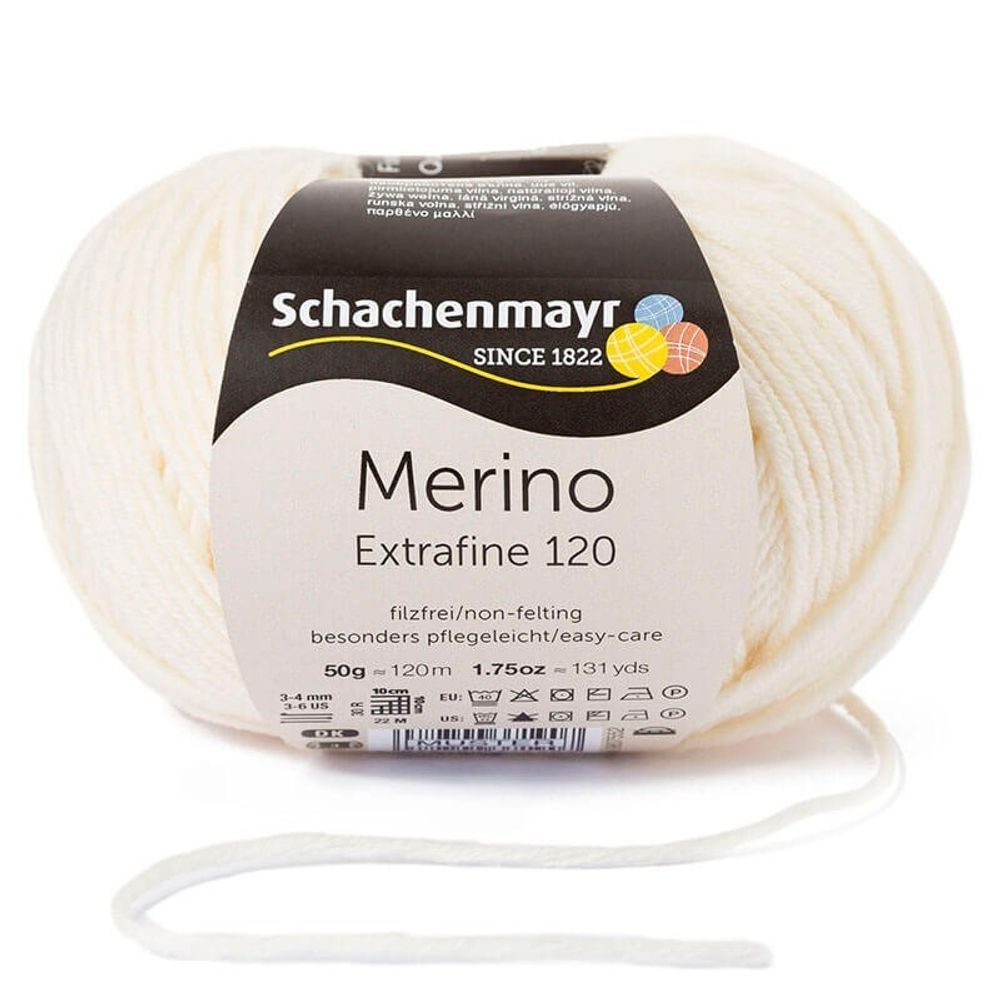 Пряжа Schachenmayr Merino Extrafine 120 (00102)