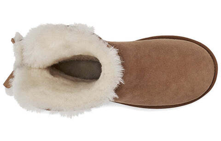 UGG Угги Classic Short Cuffed Bow Fleece Lined, коричневый