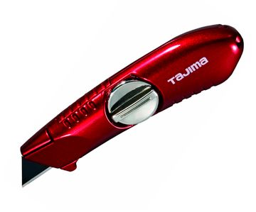 Технический нож c трапециевидным лезвием V-REX красный литой алюминиевый корпус Tajima VR101R