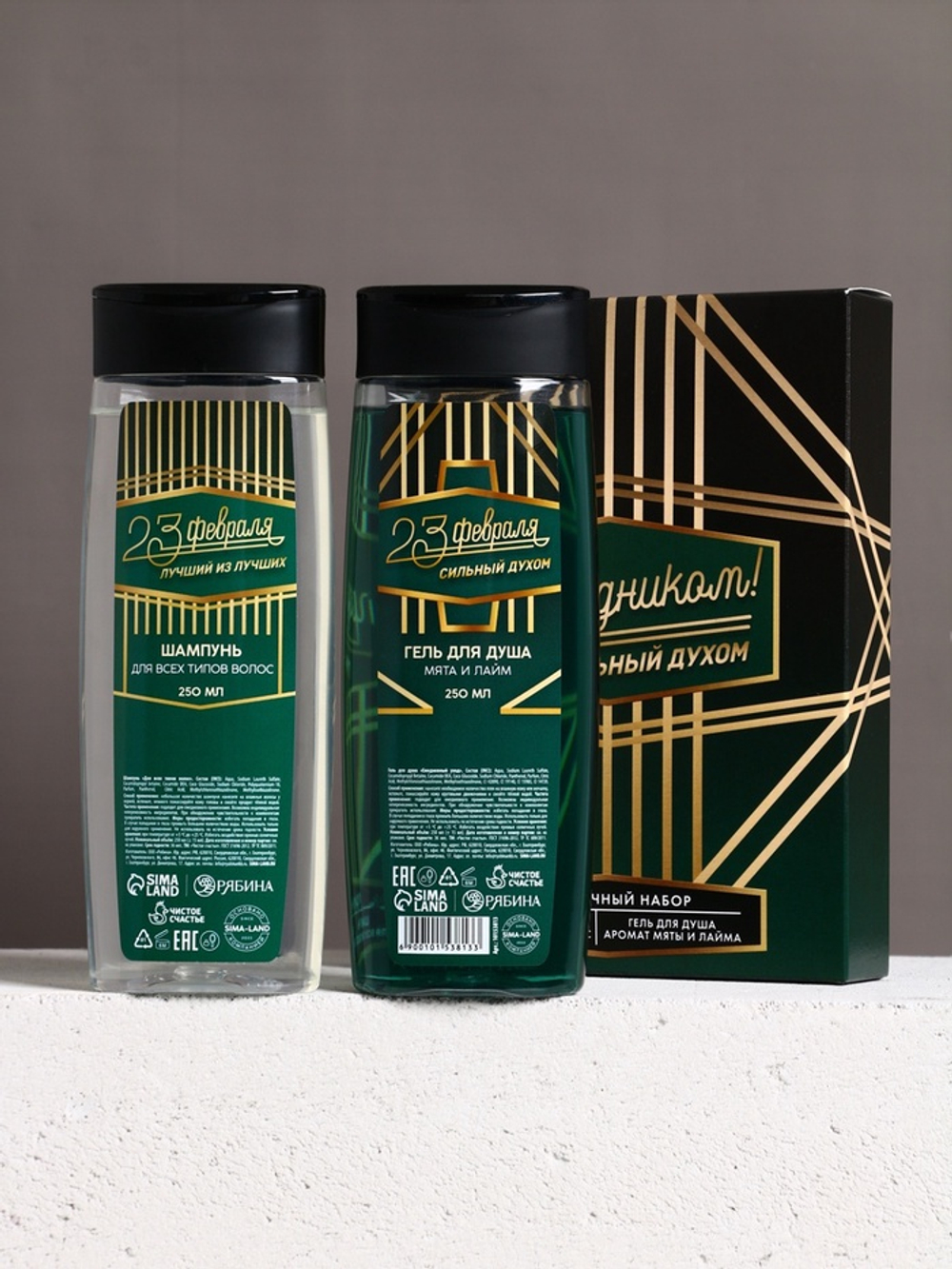 Подарочный набор «С 23 Февраля!»: гель для душа и шампунь для волос, 2×250 мл, HARD LINE