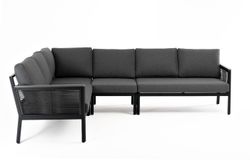 "Париж" угловой модульный диван, каркас из алюминия, цвет серый