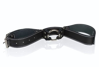 Ременные оковы из натуральной толстой кожи (Цвет: черный)