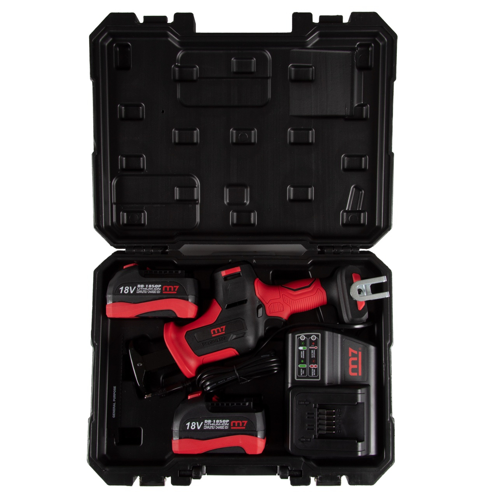 Пила сабельная аккумуляторная 18 В, 4 предмета, кейс MIGHTY SEVEN DRS-102A