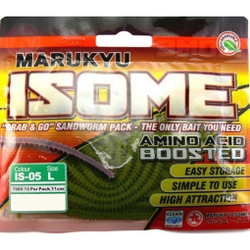 Силиконовая приманка Marukyu Isome L IS06 #Glow pearl sandworm