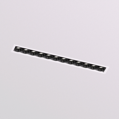 DK2532-WB Встраиваемый светильник SPACE со светодиодом под шпатлевку L240mm 220V 20W 38° 4000К IP20 белый/черный алюминий