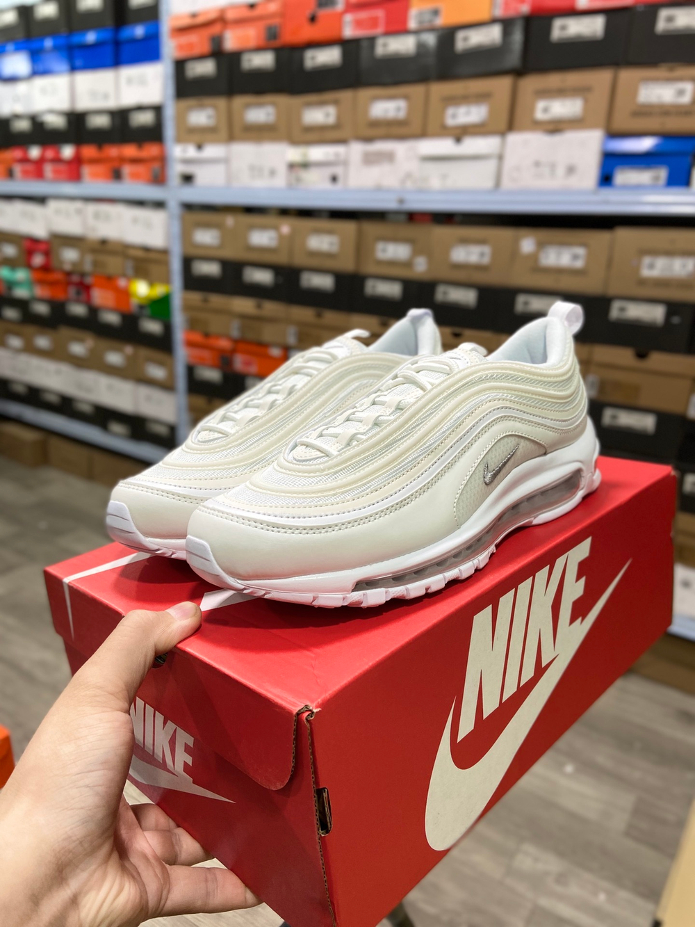 Купить  Nike Air Max 97 "Triple White Wolf Grey"