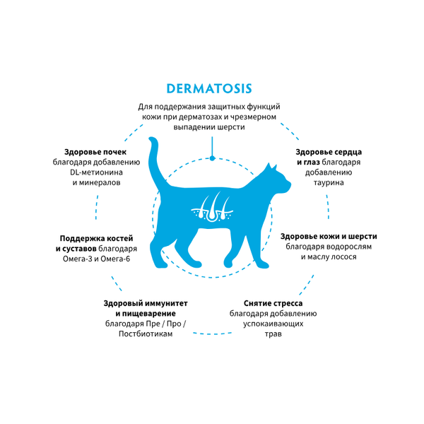 Сухой диетический корм Grandorf Veterinary Diet Cat Dermatosis для кошек с заболеваниями кожи